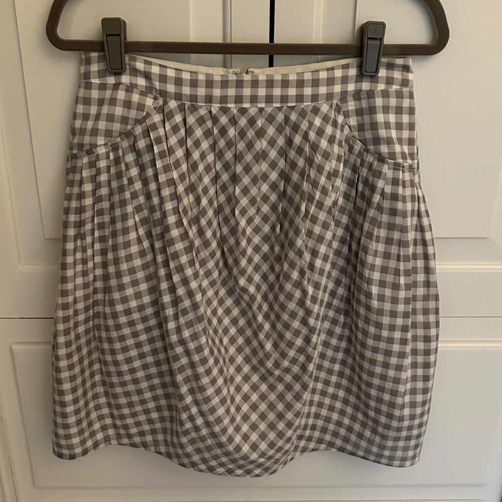 Checkered Gray and White Bubble Skirt, Size 6